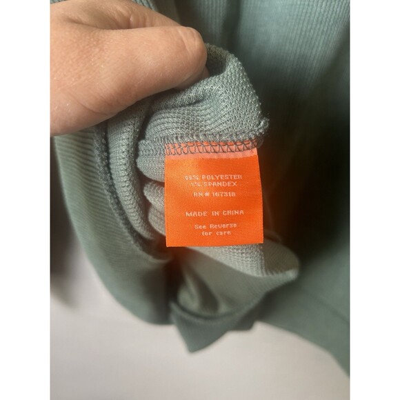 Negative Space Crewneck Pullover Ribbed Cord Sweatshirt Green Outdoors Fall XL - Picture 6 of 6